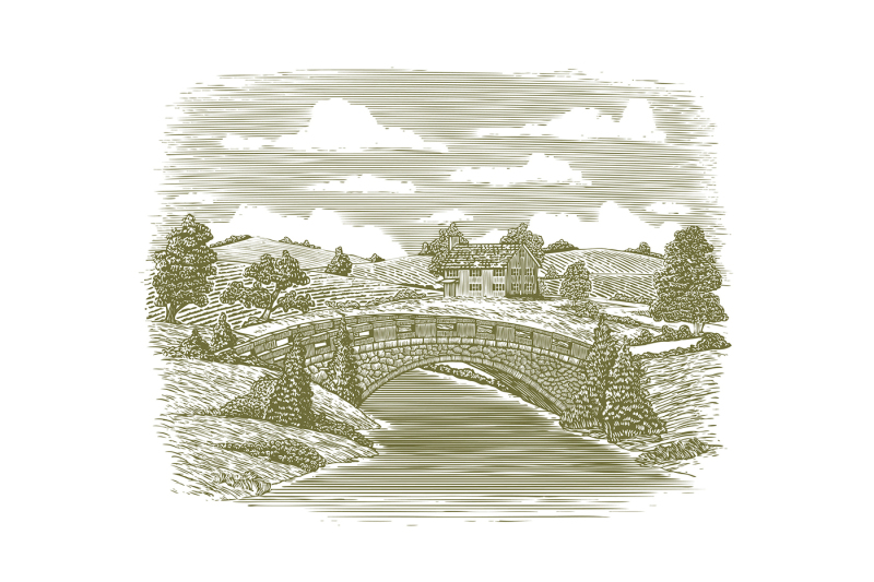 woodcut-bridge-scene
