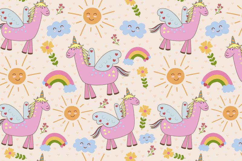 cute-unicorns-seamless-patterns