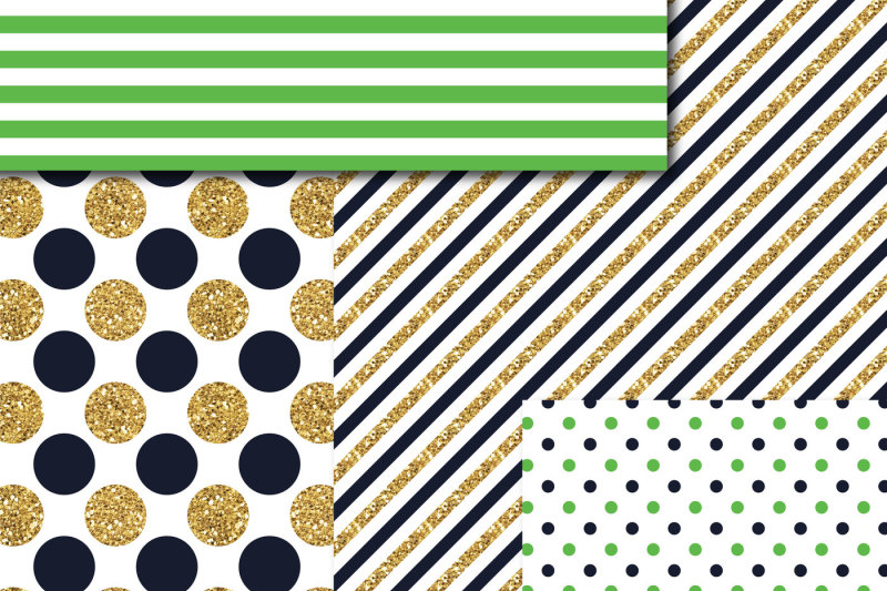 navy-blue-and-green-gold-digital-paper-glitter-digital-paper-gold-polka-dots-stripes-stars-mi-756