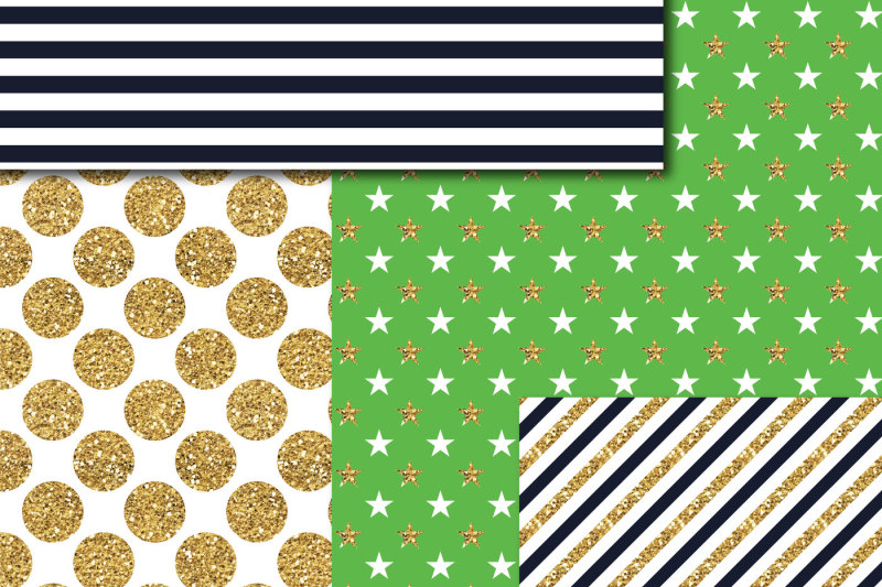 navy-blue-and-green-gold-digital-paper-glitter-digital-paper-gold-polka-dots-stripes-stars-mi-756