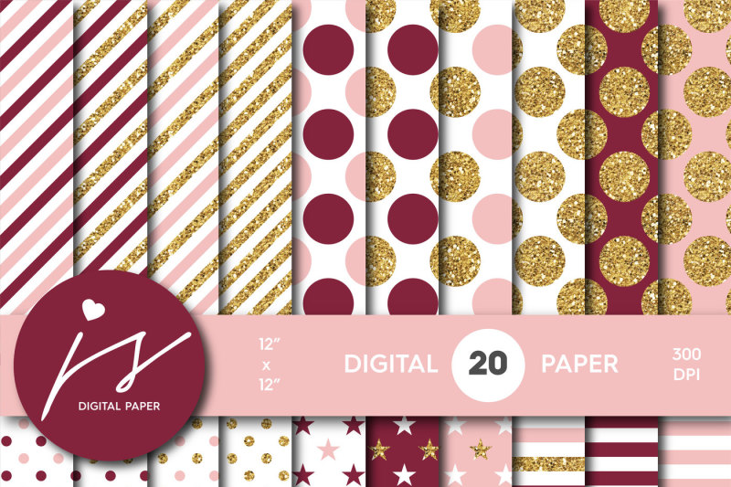 pink-and-burgundy-gold-digital-paper-glitter-digital-paper-gold-polka-dots-stripes-stars-mi-763