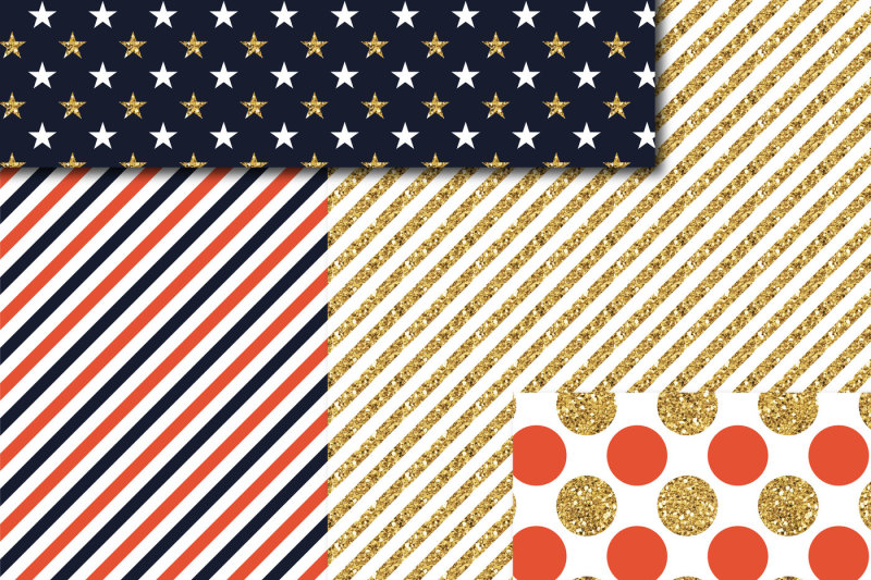navy-blue-and-orange-gold-digital-paper-glitter-digital-paper-gold-polka-dots-stripes-stars-mi-765