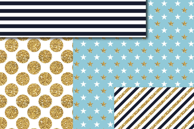navy-blue-and-blue-gold-digital-paper-glitter-digital-paper-gold-polka-dots-stripes-stars-mi-771