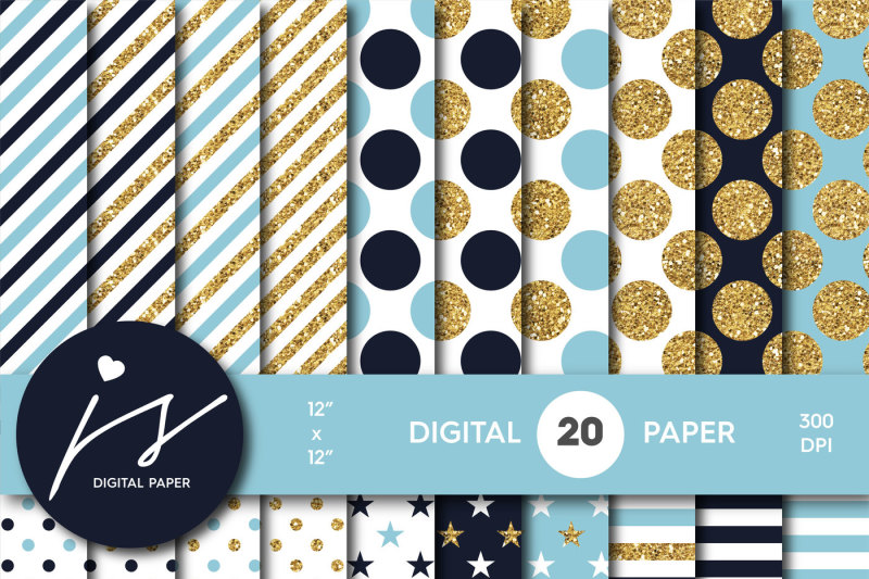 navy-blue-and-blue-gold-digital-paper-glitter-digital-paper-gold-polka-dots-stripes-stars-mi-771