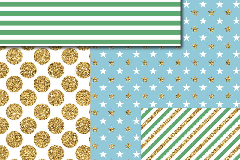 green-and-blue-gold-digital-paper-glitter-digital-paper-gold-polka-dots-stripes-stars-mi-781