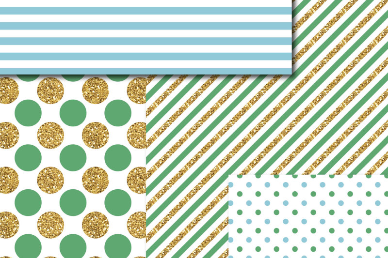 green-and-blue-gold-digital-paper-glitter-digital-paper-gold-polka-dots-stripes-stars-mi-781