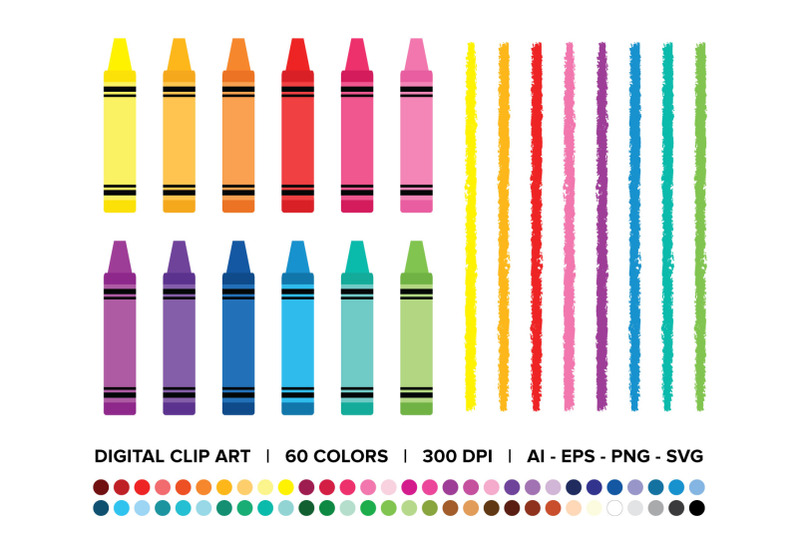 crayon-amp-border-clip-art-set