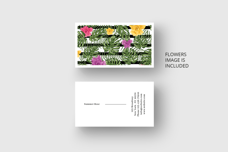 business-card-template-with-palm-monstera-leaves-and-flowers