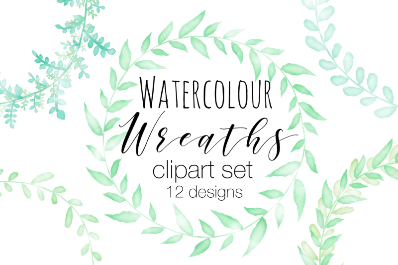 watercolour-wreath-clipart-set