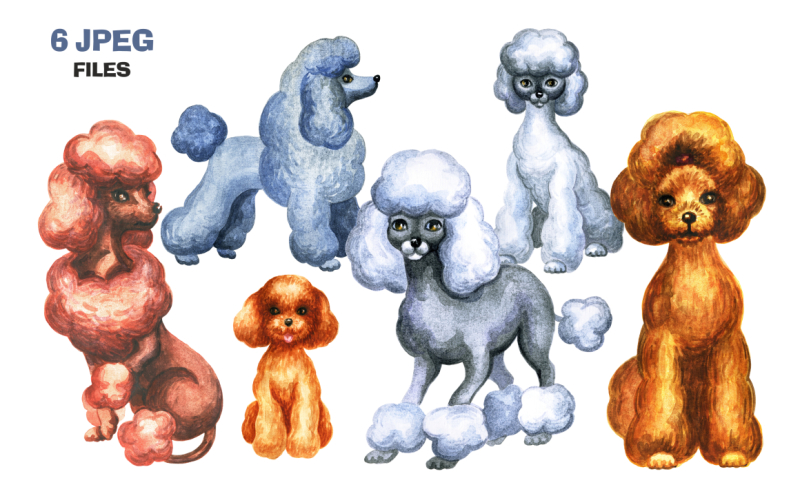 poodles-watercolor-set