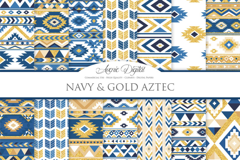 navy-and-gold-boho-patterns