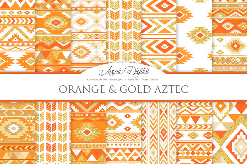 orange-gold-boho-seamless-patterns