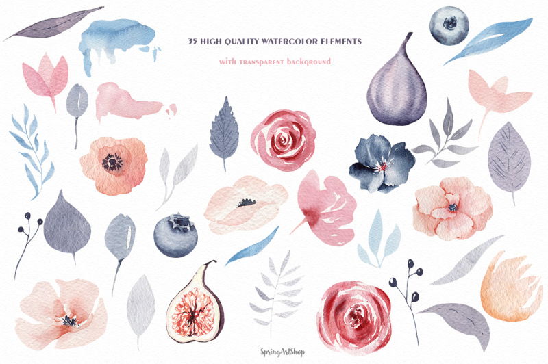 bohemian-watercolor-flower-big-set