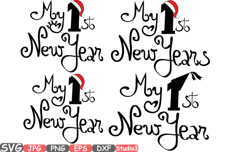 my-first-new-year-svg-silhouette-cutting-files-cricut-studio3-cameo-clipart-baby-s-1st-bunting-new-years-santa-claus-new-born-578s