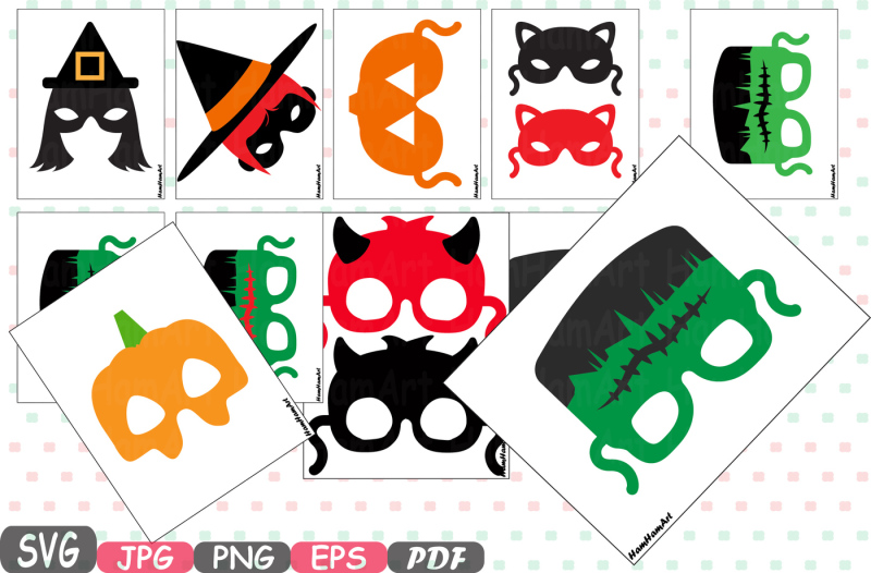 halloween-monsters-props-kids-masks-photobooth-props-photo-booth-silhouette-printable-props-party-costume-cutting-files-svg-pdf-clipart-6p