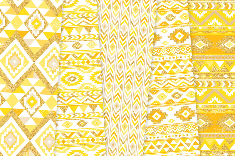 yellow-and-gold-aztec-digital-pape