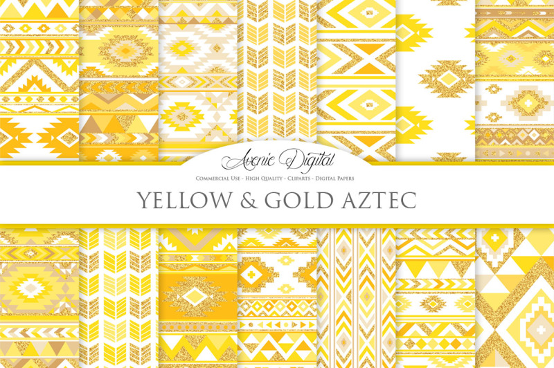 yellow-and-gold-aztec-digital-pape