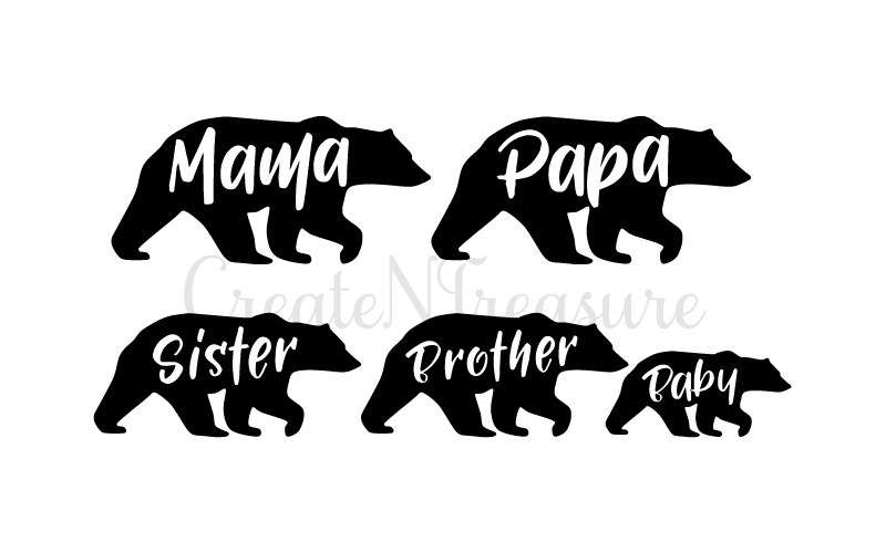 Download Mama Bear svg, Papa Bear svg. Cutting file for Cricut and Silhouette Cameo. SVG, DXF. By ...