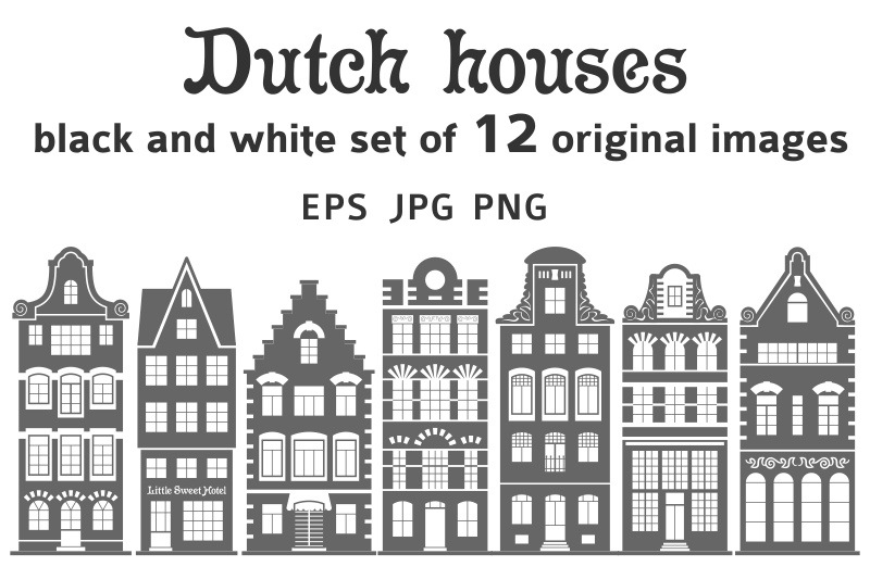 set-of-12-shapes-amsterdam-old-houses-facades