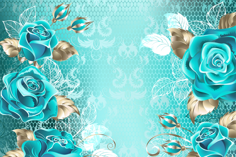 lacy-background-with-turquoise-roses-blue-roses