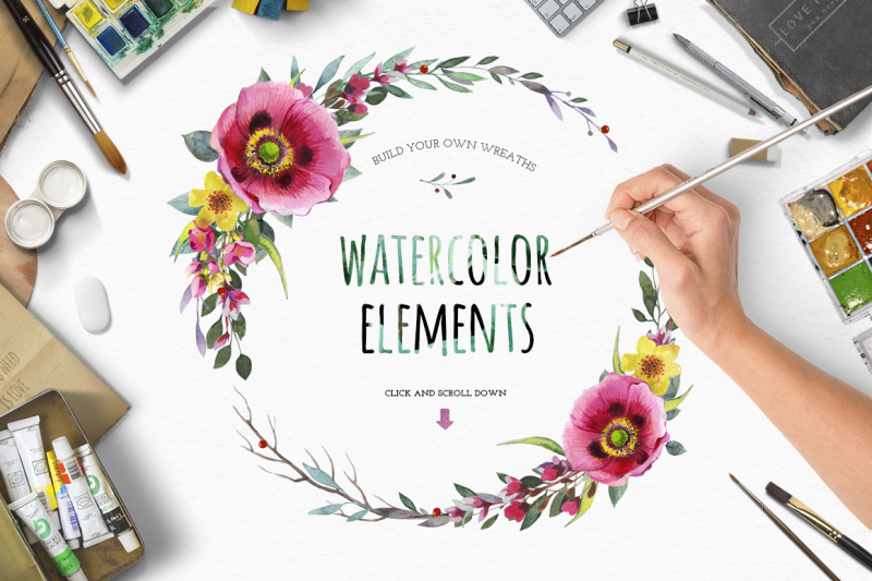 watercolour-flower-create-wreath