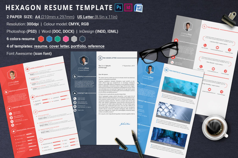 resume-template-hexagon