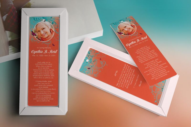 ornament-funeral-bookmark-publisher-template