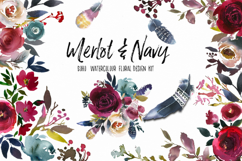 merlot-amp-navy-watercolor-floral-design-kit