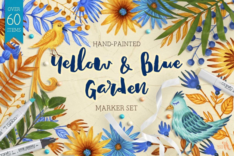 yellow-and-blue-garden-marker-set