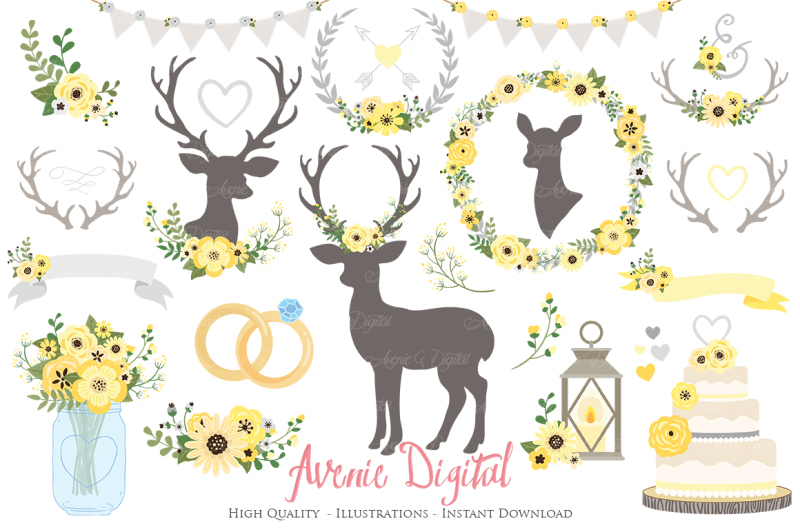 yellow-and-gray-rustic-wedding-clip-art