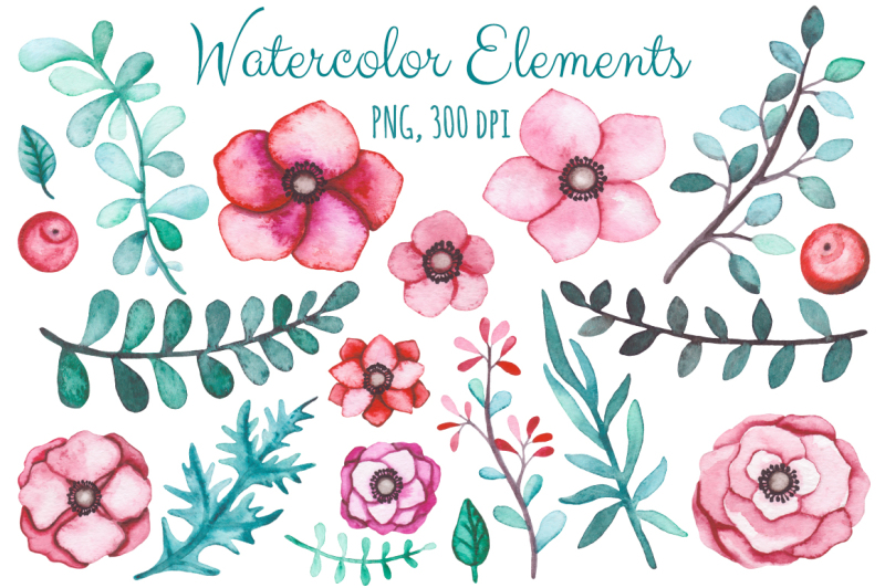 watercolor-flowers-and-birds