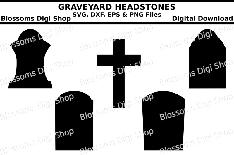 graveyard-headstones-svg-dxf-eps-and-png-files