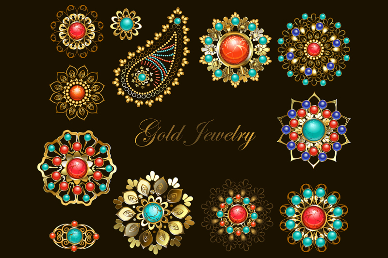 set-of-jewelry-ethnic-brooches