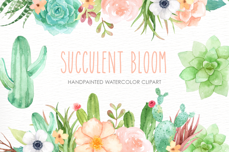 succulent-bloom-watercolor-cliparts