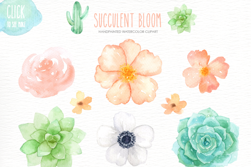 succulent-bloom-watercolor-cliparts