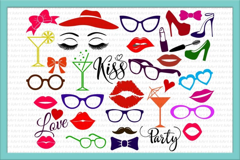 lips-glasses-bows-high-heel-love-party-kiss-cutting-files-bundle