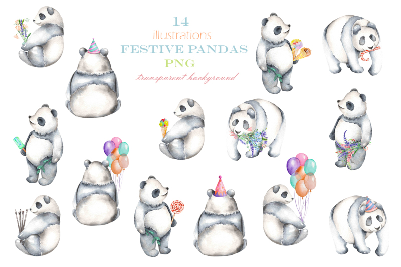 watercolor-panda-set