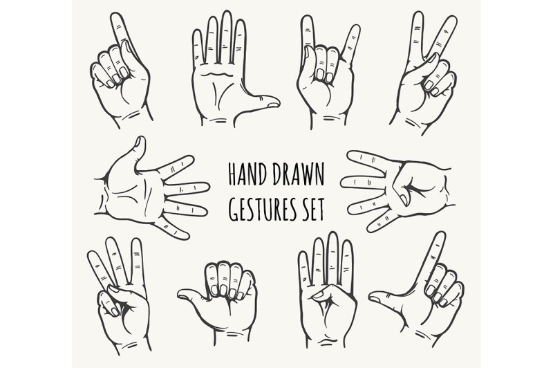 human-hand-gestures-set