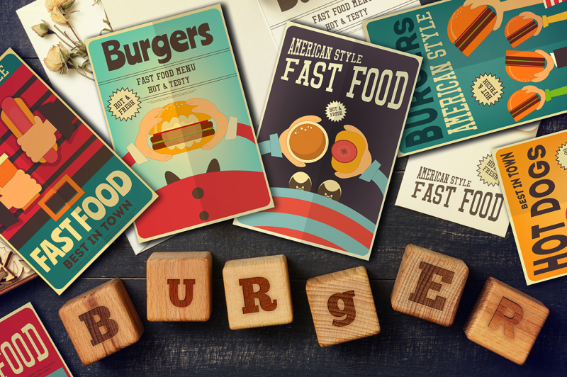 fast-food-posters-set