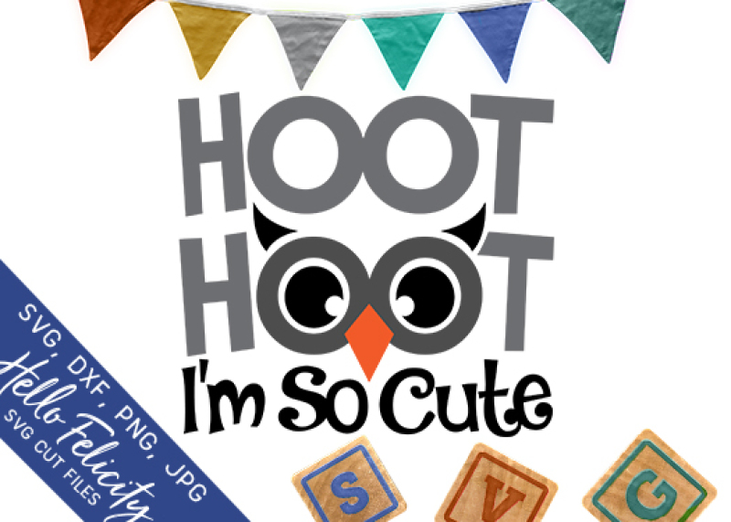 Baby Hoot Hoot I'm So Cute SVG Cutting Files for Cutting Machines