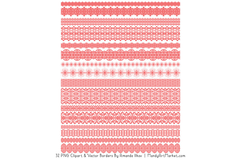 mixed-lace-clipart-borders-in-coral