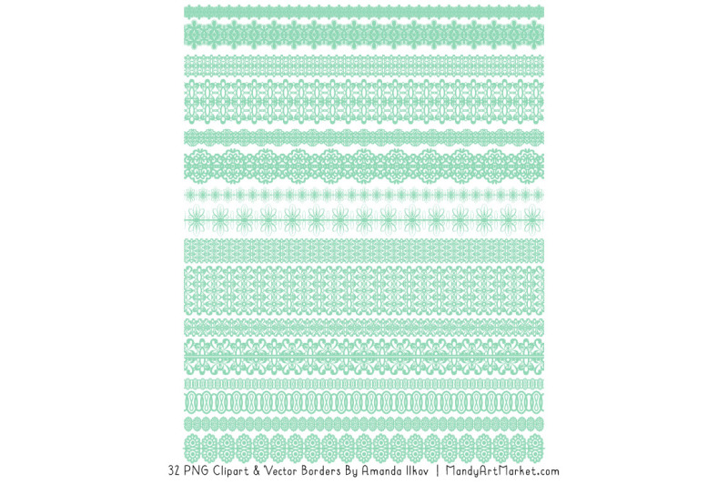 mixed-lace-clipart-borders-in-mint