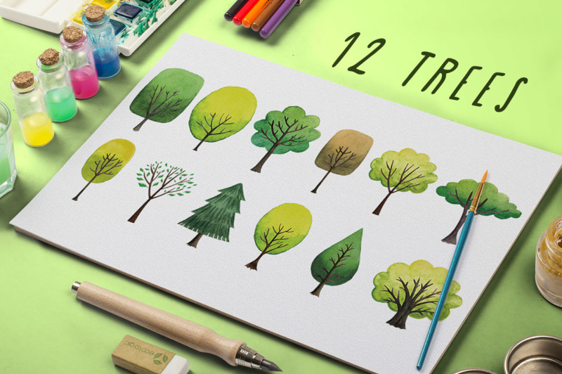 watercolor-tree-collection