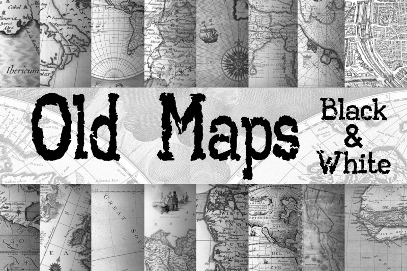 old-maps-digital-paper-in-black-and-white