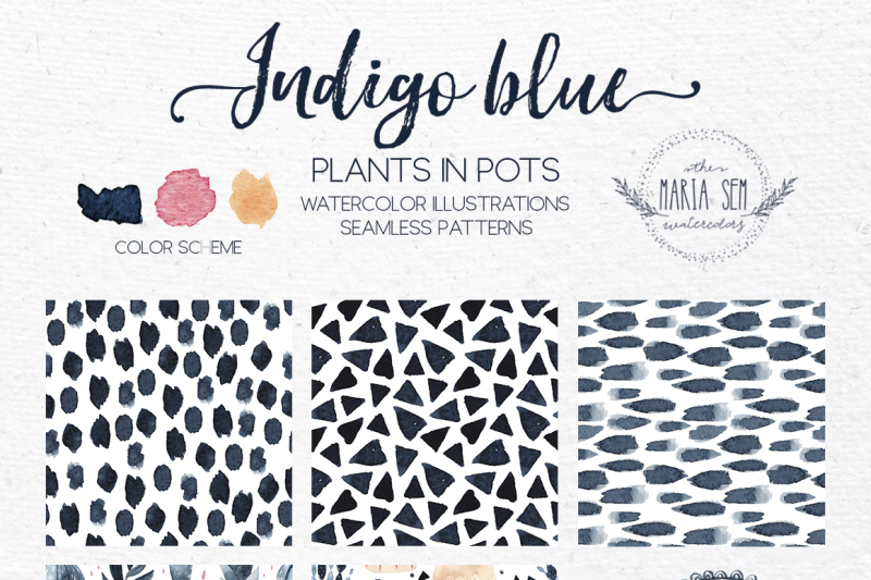 indigo-blue-watercolor-plant-in-pots-vector-included