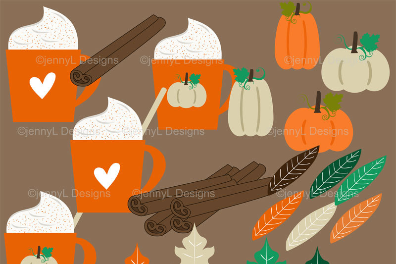 pumpkin-spice-fall-digital-papers-and-clipart-set