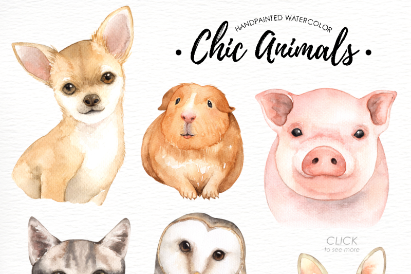 chic-animals-watercolor-clip-art