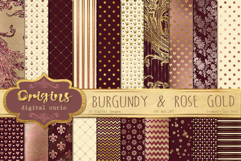 burgundy-and-rose-gold-digital-paper