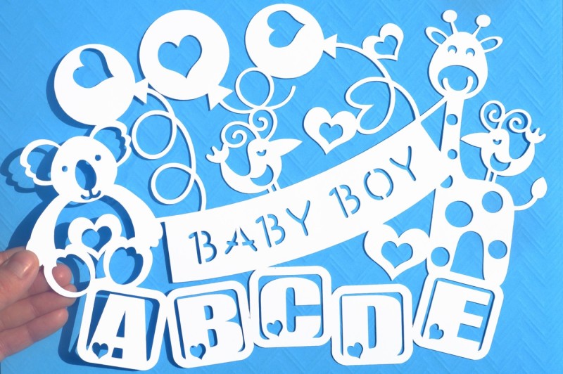 Download Baby Boy Paper Cut SVG / DXF / EPS Files By Digital Gems | TheHungryJPEG.com