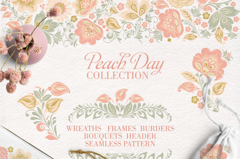 peach-day-glitter-floral-collection